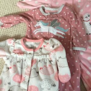 Carters Baby Girl Fleece Pajama Lot
